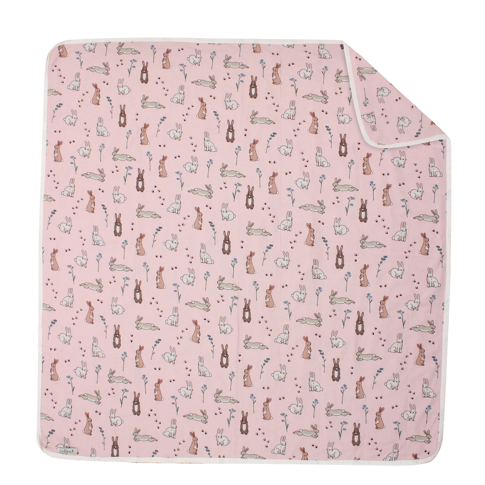 Pink Bunnies Cotton Voile Blanket