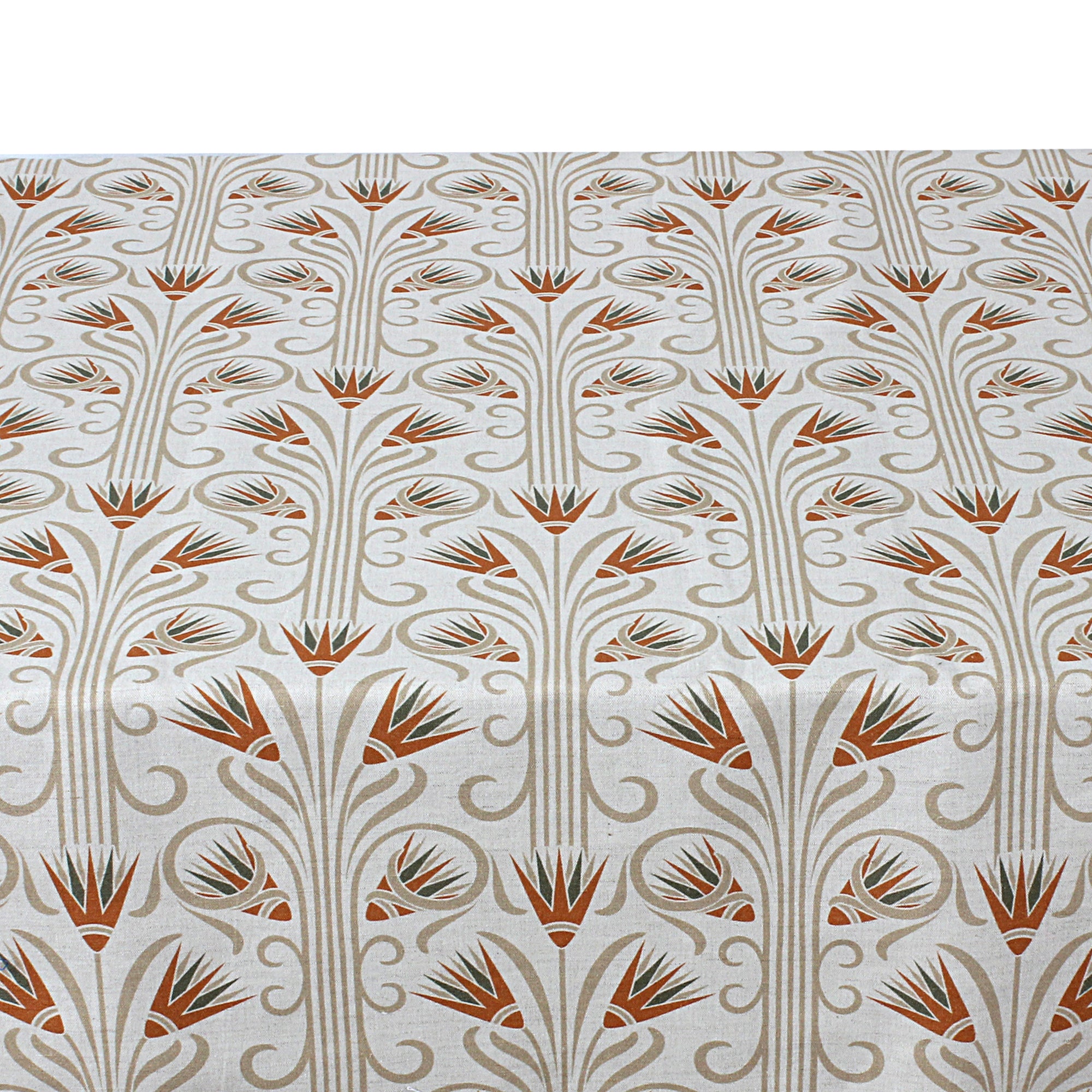 Orange Lotus Linen Tablecloth