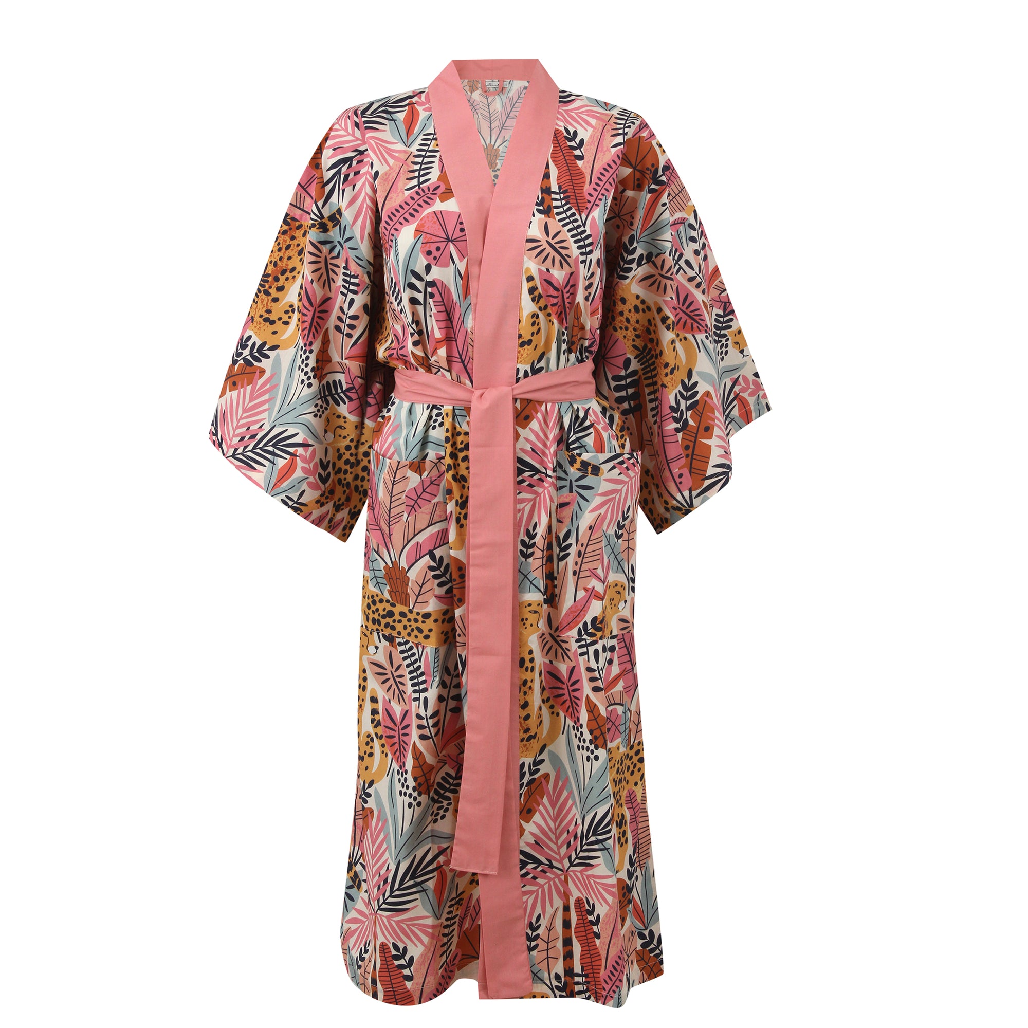 Jaguar Pink Cotton Kimono