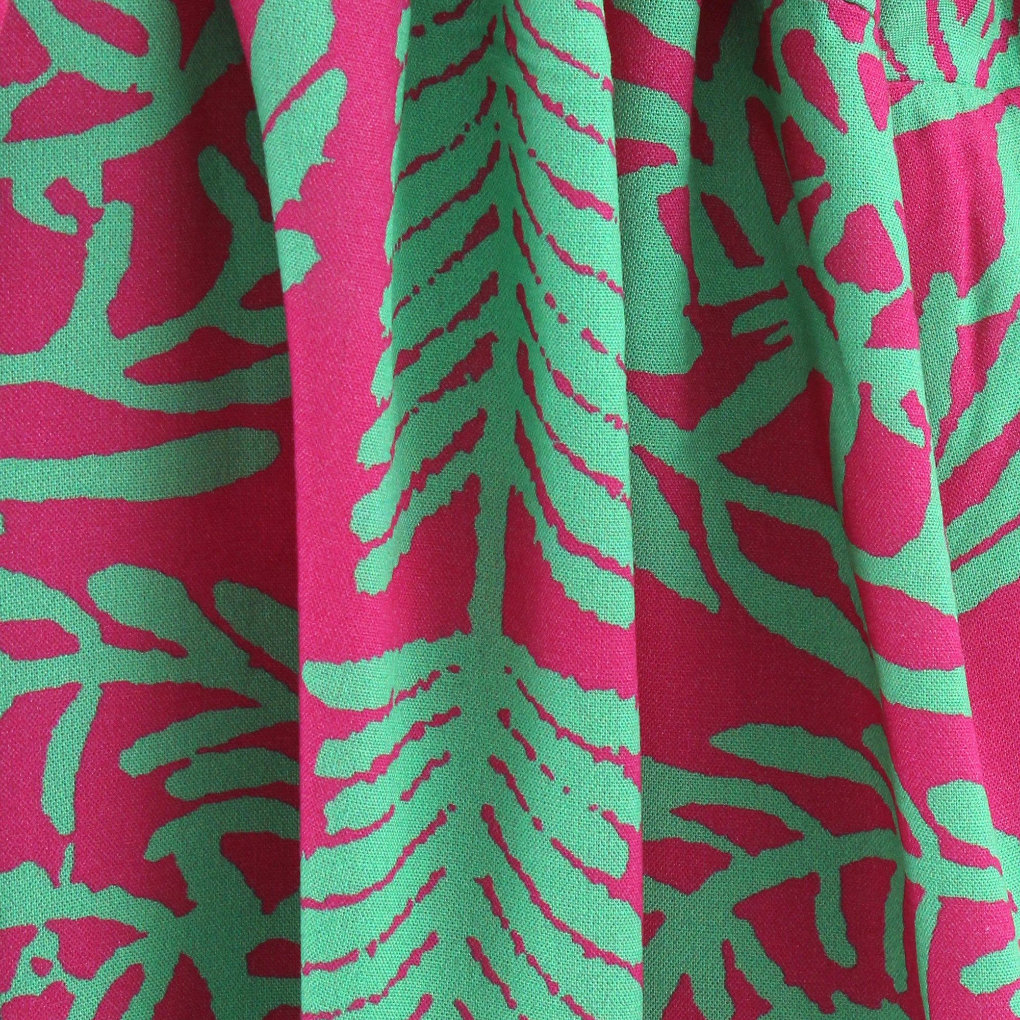 Pink/Green lris Tie Front Dress