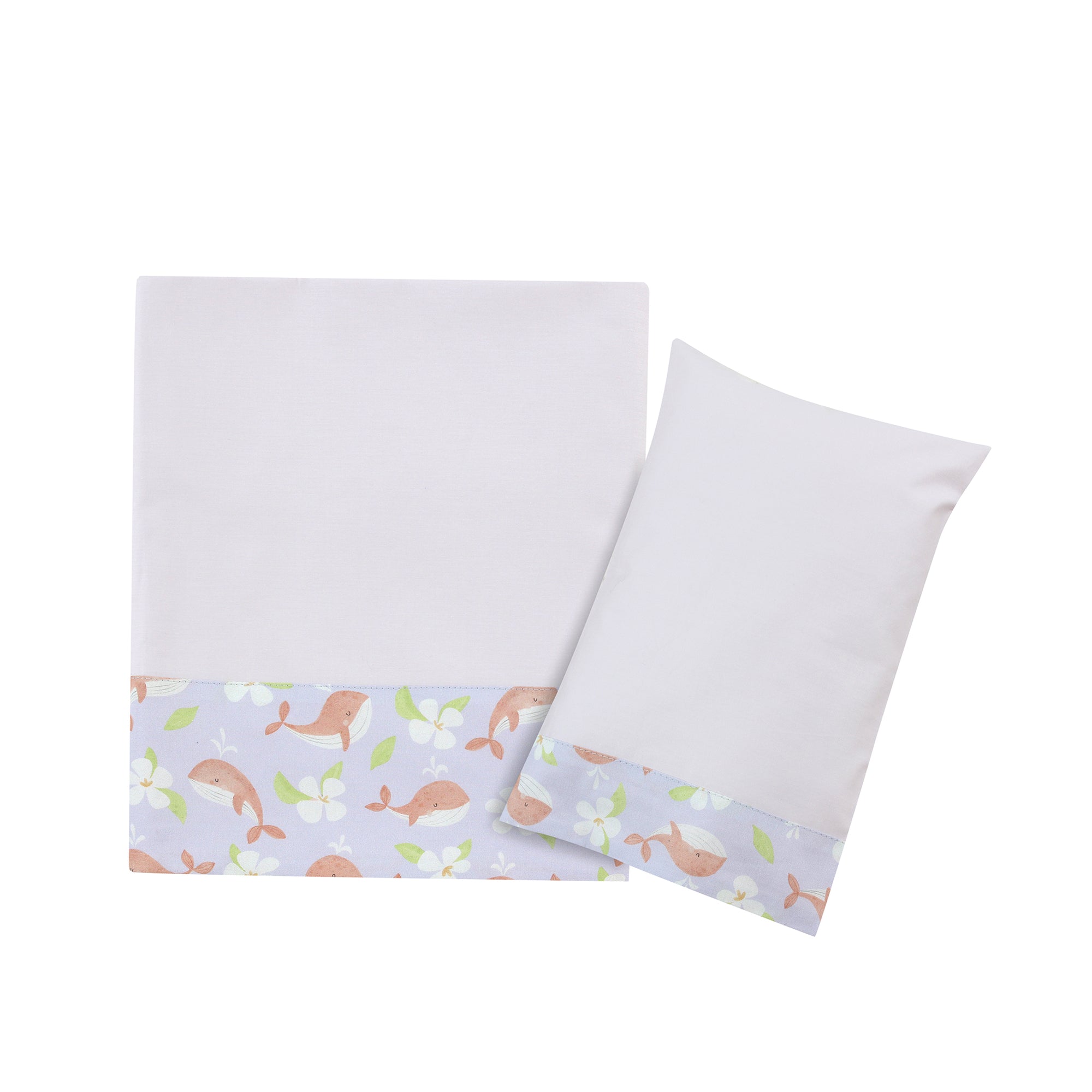 Lilac Whale Baby Sheet Set