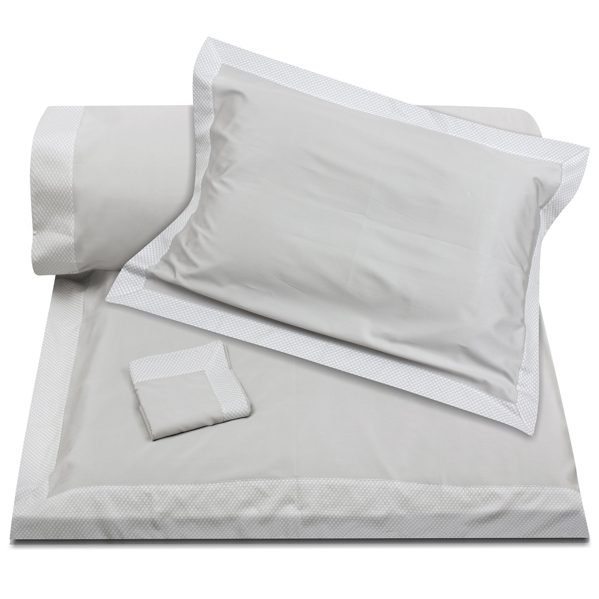 Grey Squares Border Duvet + Pillowcases (600 TC)