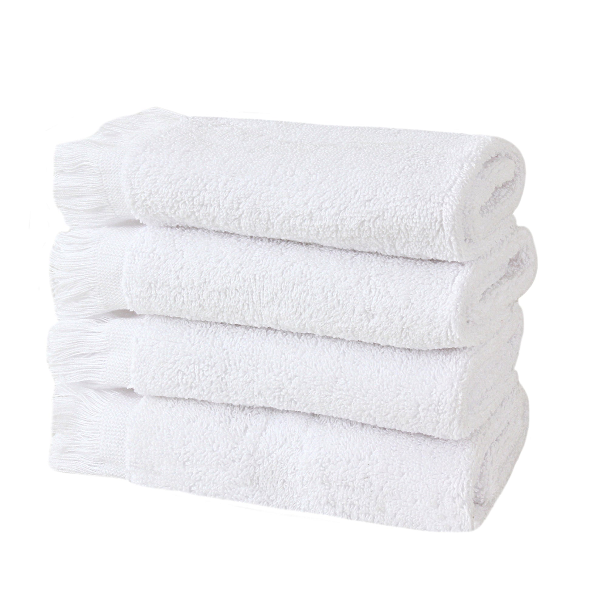 Frost White Fringe Guest Towel Set