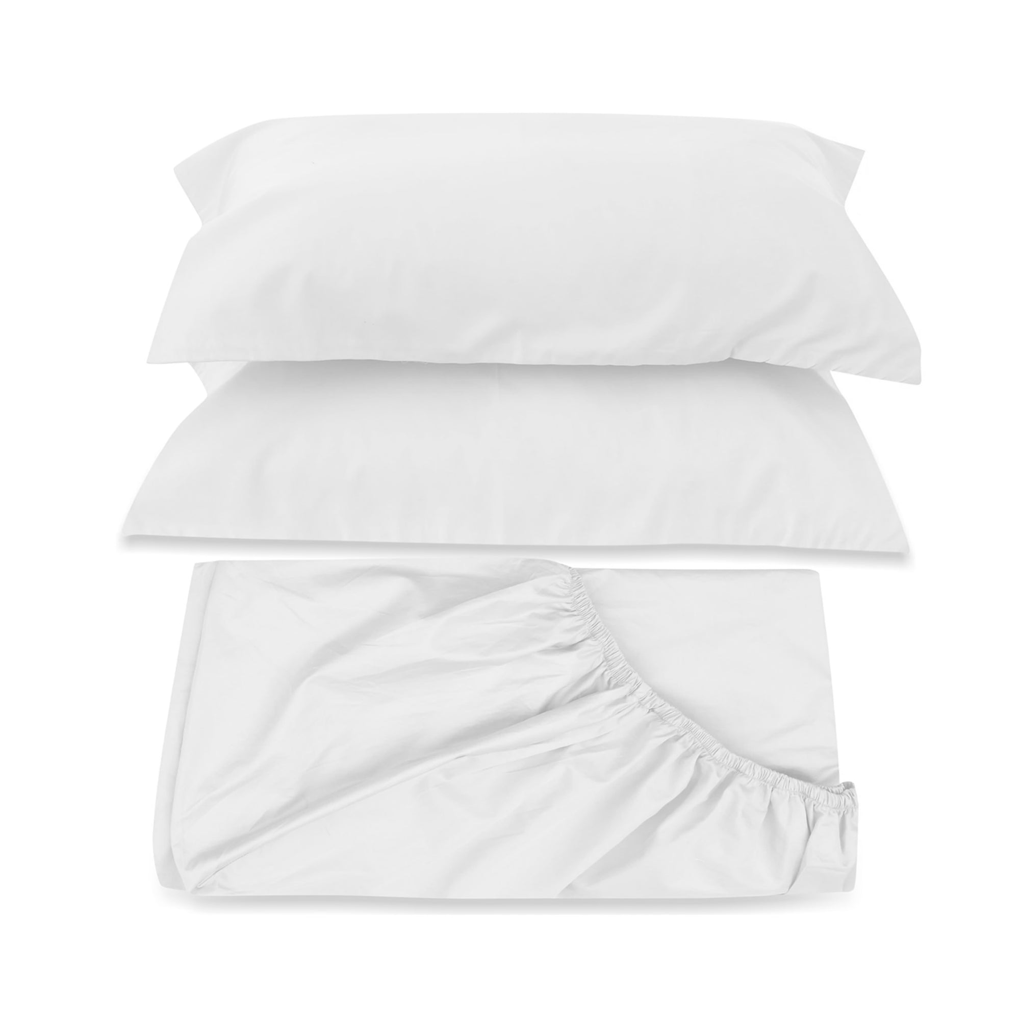White Fitted Sheet + Pillowcases (350 TC)