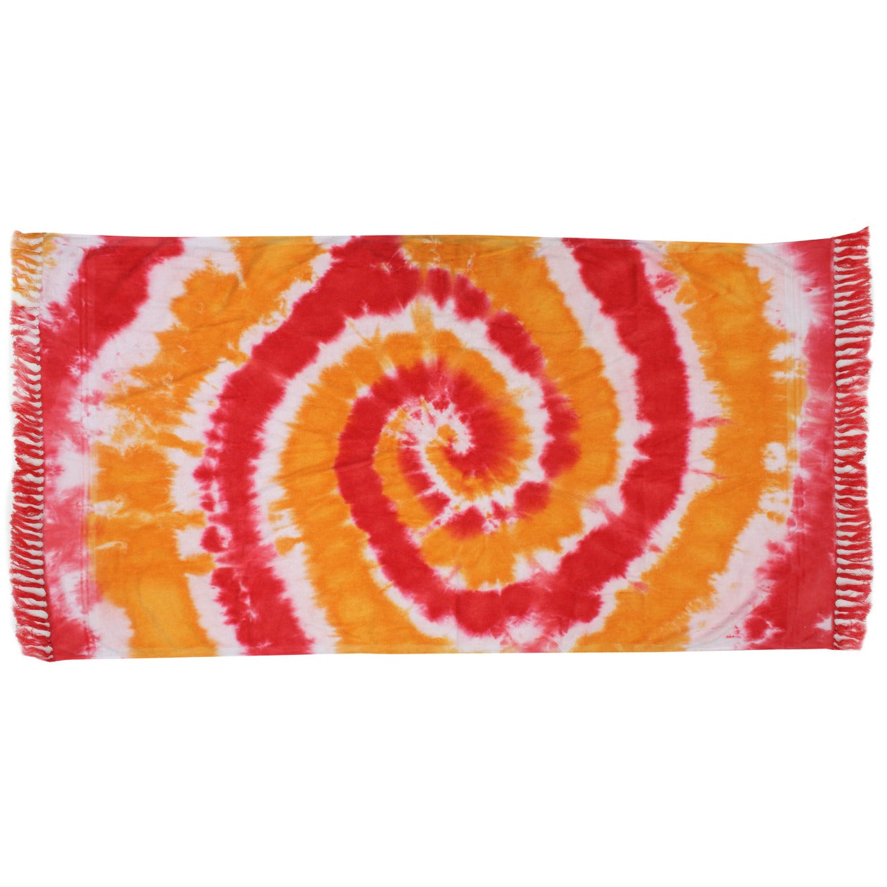 Red/Orange Swirl Tie Dye Beach Towel