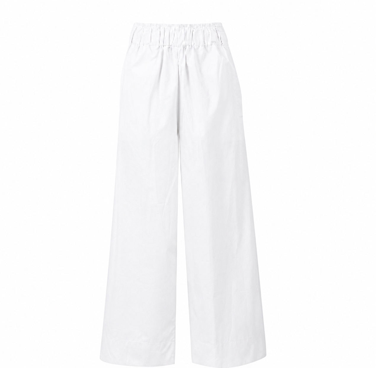 White Cropped Wide Leg Pants