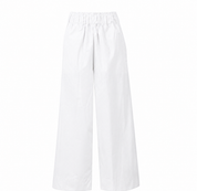 White Cropped Wide Leg Pants