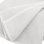 White Geometric Jacquard Bedspread