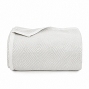 White Geometric Jacquard Bedspread