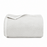 White Geometric Jacquard Bedspread