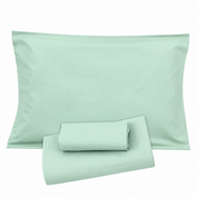 Mint Flat Sheet + Pillowcases