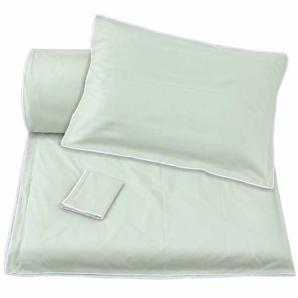 Mint Duvet Whith White Piping  + Pillowcases (600 TC)