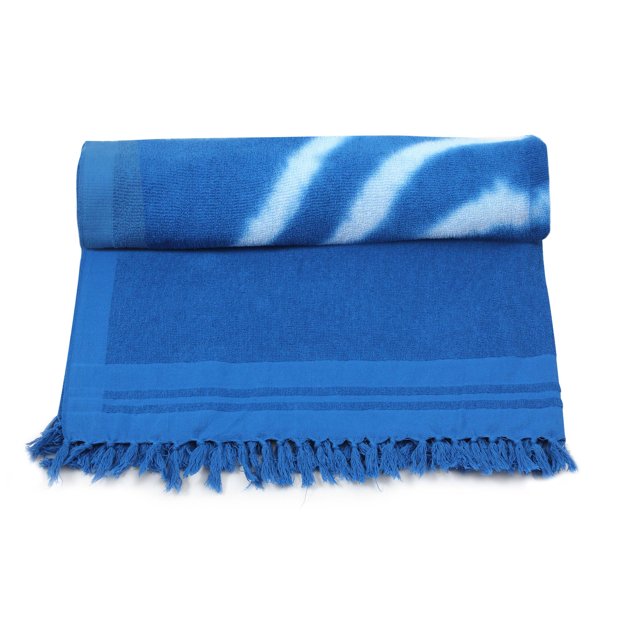 Blue/White Circles Tie Dye Beach Towel