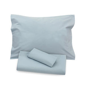 Powder Blue Flat Sheet + Pillowcases (350 TC)