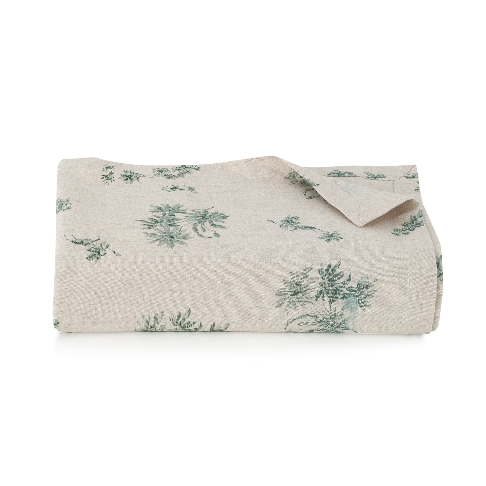 Green Bouquet Linen Tablecloth