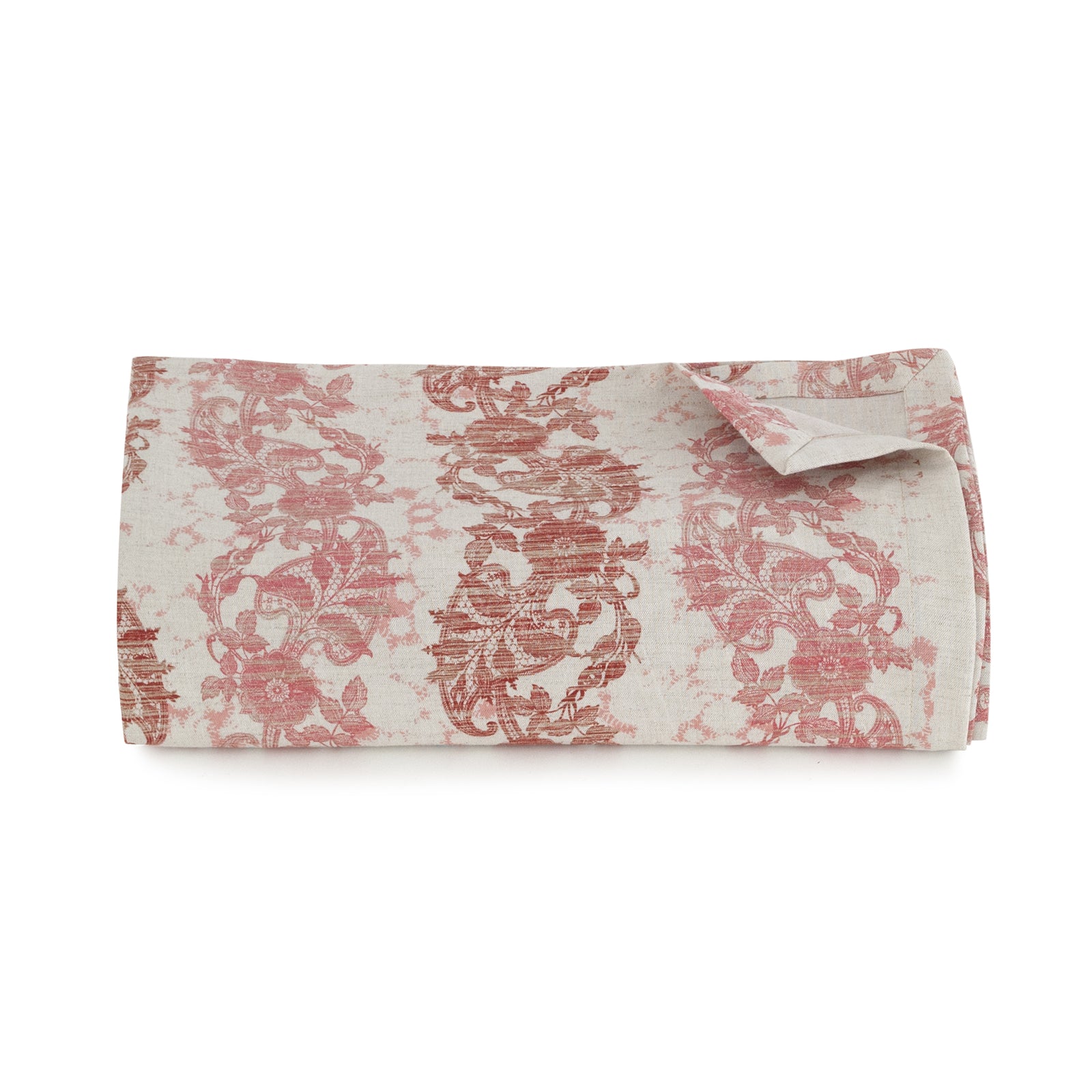 Pink Garland Linen Tablecloth