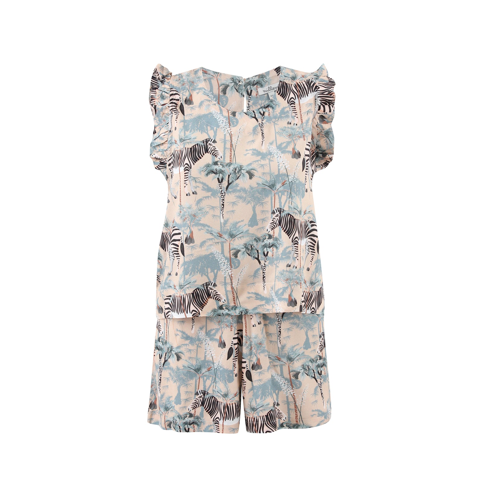 Off-White Zebra Short Set