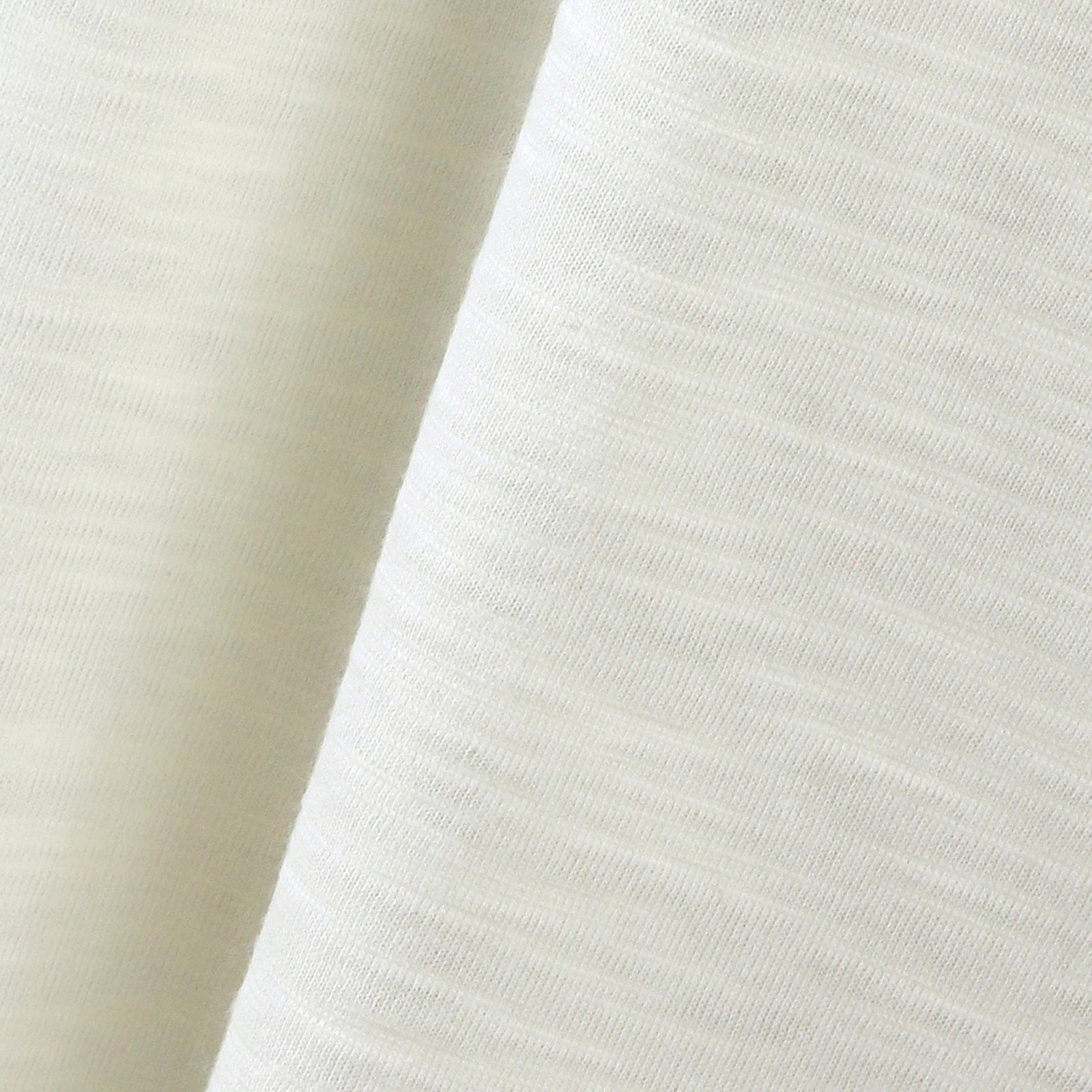 Off White Cotton Slub V-Neck T-Shirt