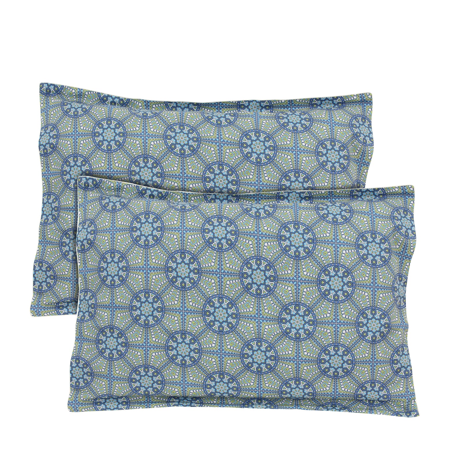 Blue Kaleidoscope Pillowcases Set of 2 (350 TC)