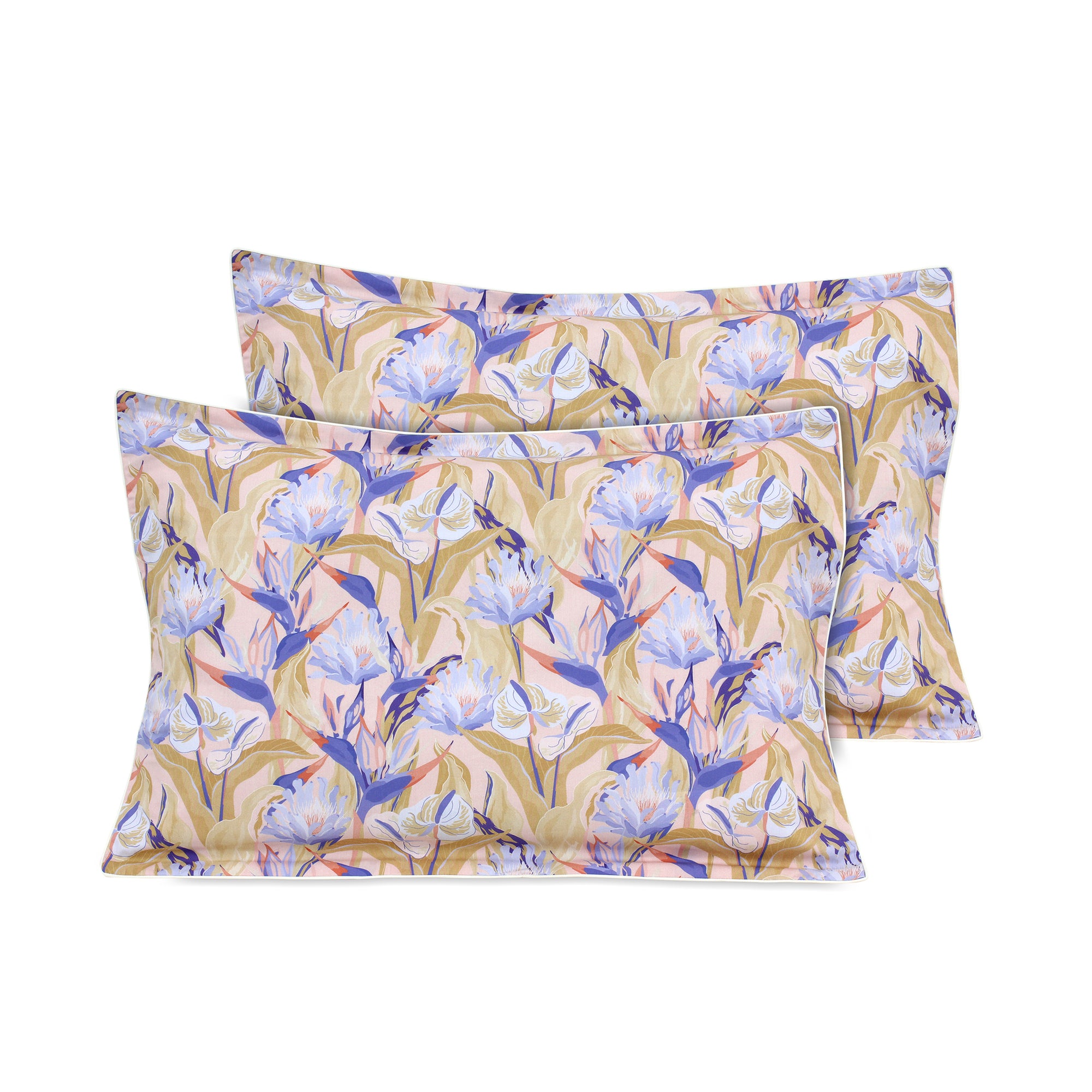 Lilac Flowers Pillowcases, Set of 2 (400 TC)