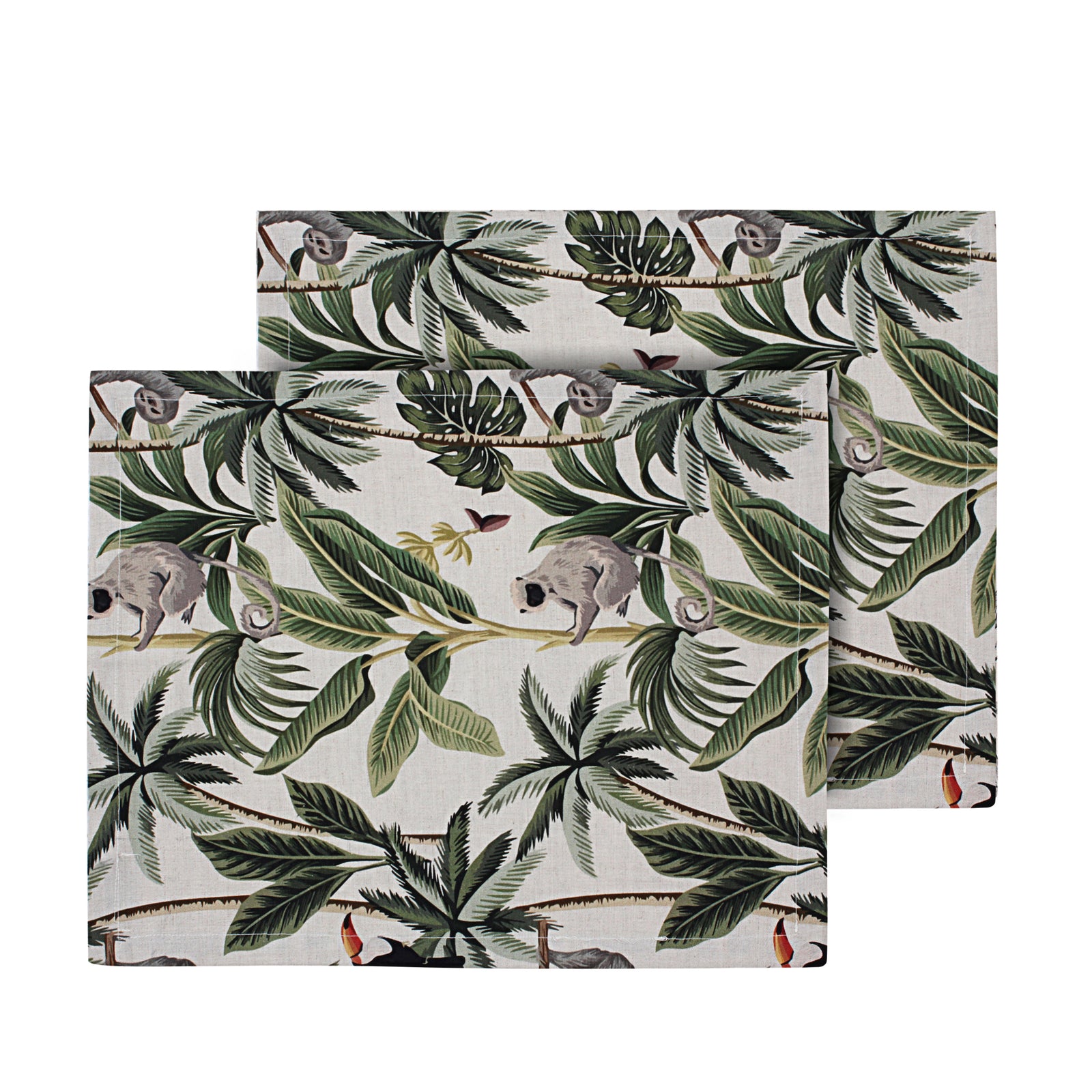 Green Jungle Linen Placemats (Set of 2)