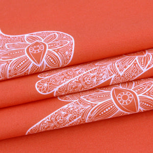 Coral Fatima Cotton Kaftan Dress