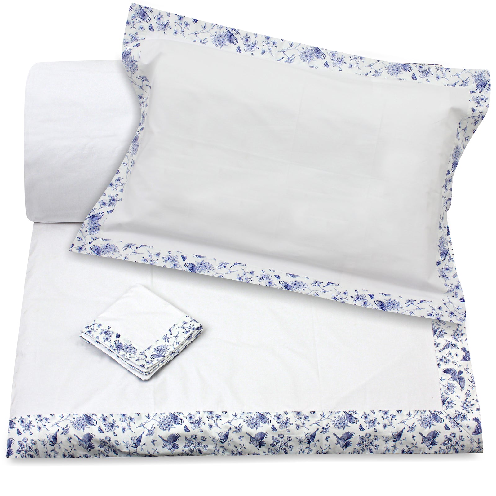Blue Robins Duvet Cover + Pillowcases (350 TC)