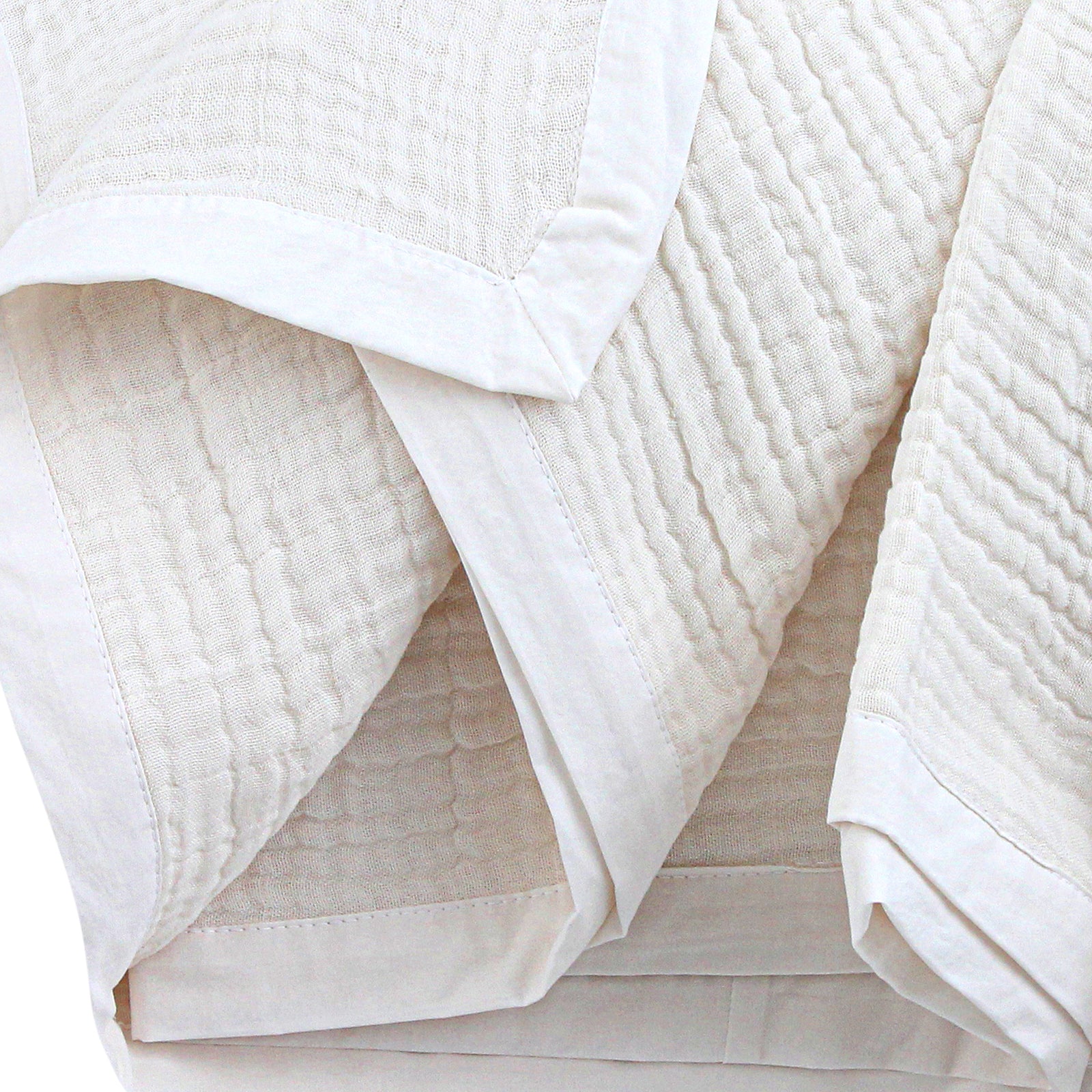 Off-White Cotton Muslin Bedspread