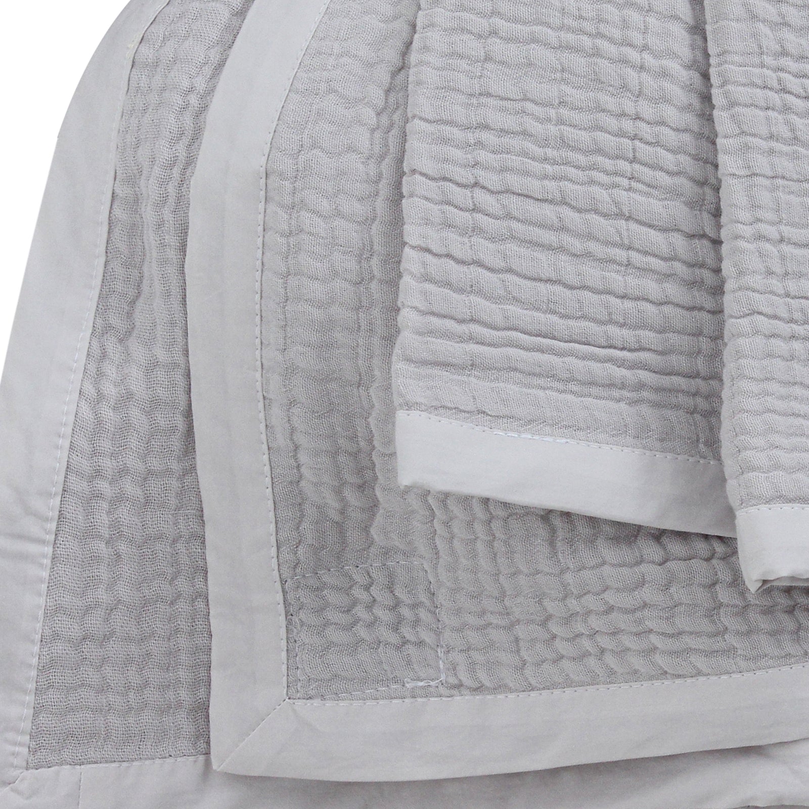 Grey Cotton Muslin Bedspread