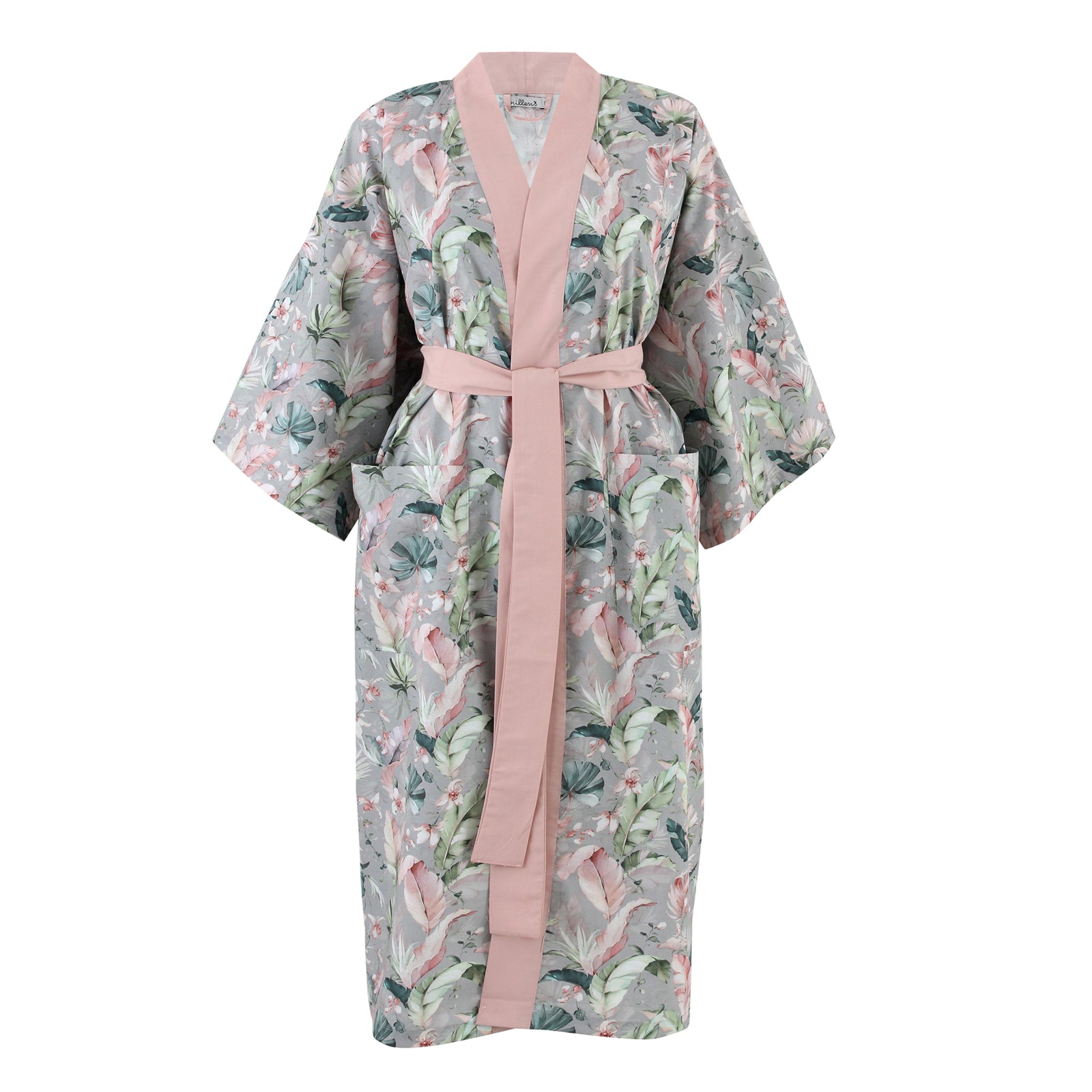 Pink Leaves Classic Cotton Kimono