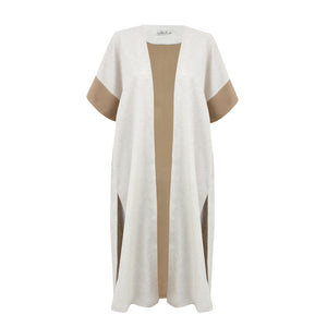 Beige Layali Open Kaftan