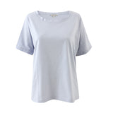 Blue Boat Neck Tee