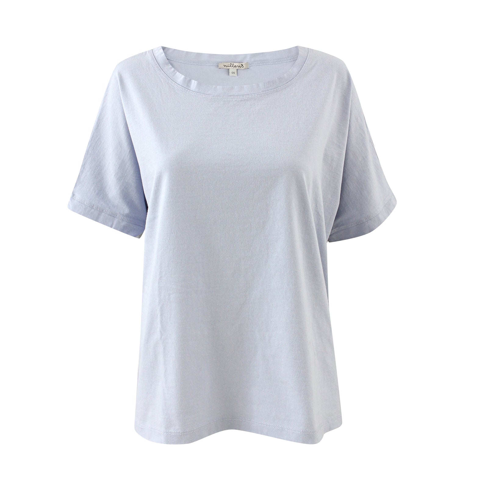 Blue Boat Neck Tee