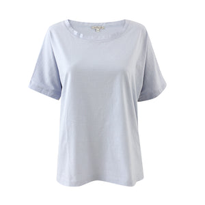 Blue Boat Neck Tee