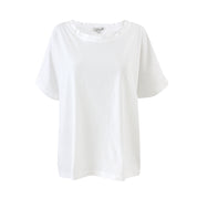 White Boat Neck Tee