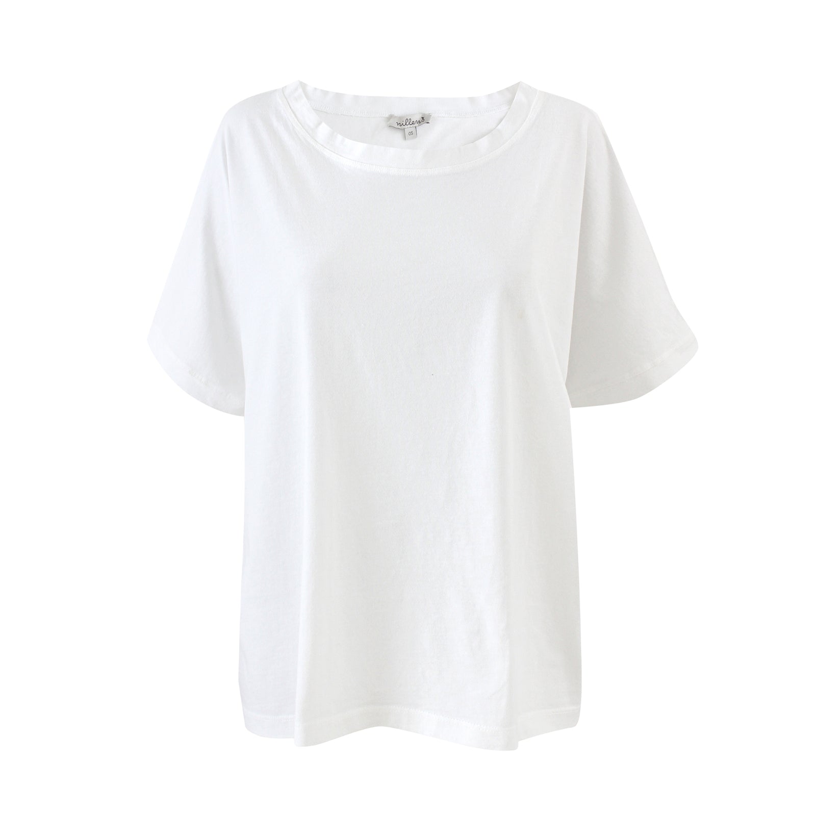 White Boat Neck Tee