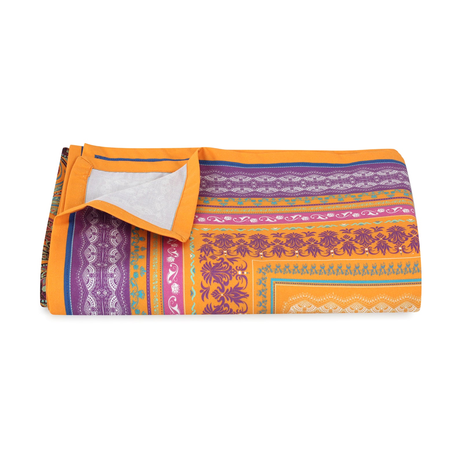 Yellow Paisley Cotton Tablecloth