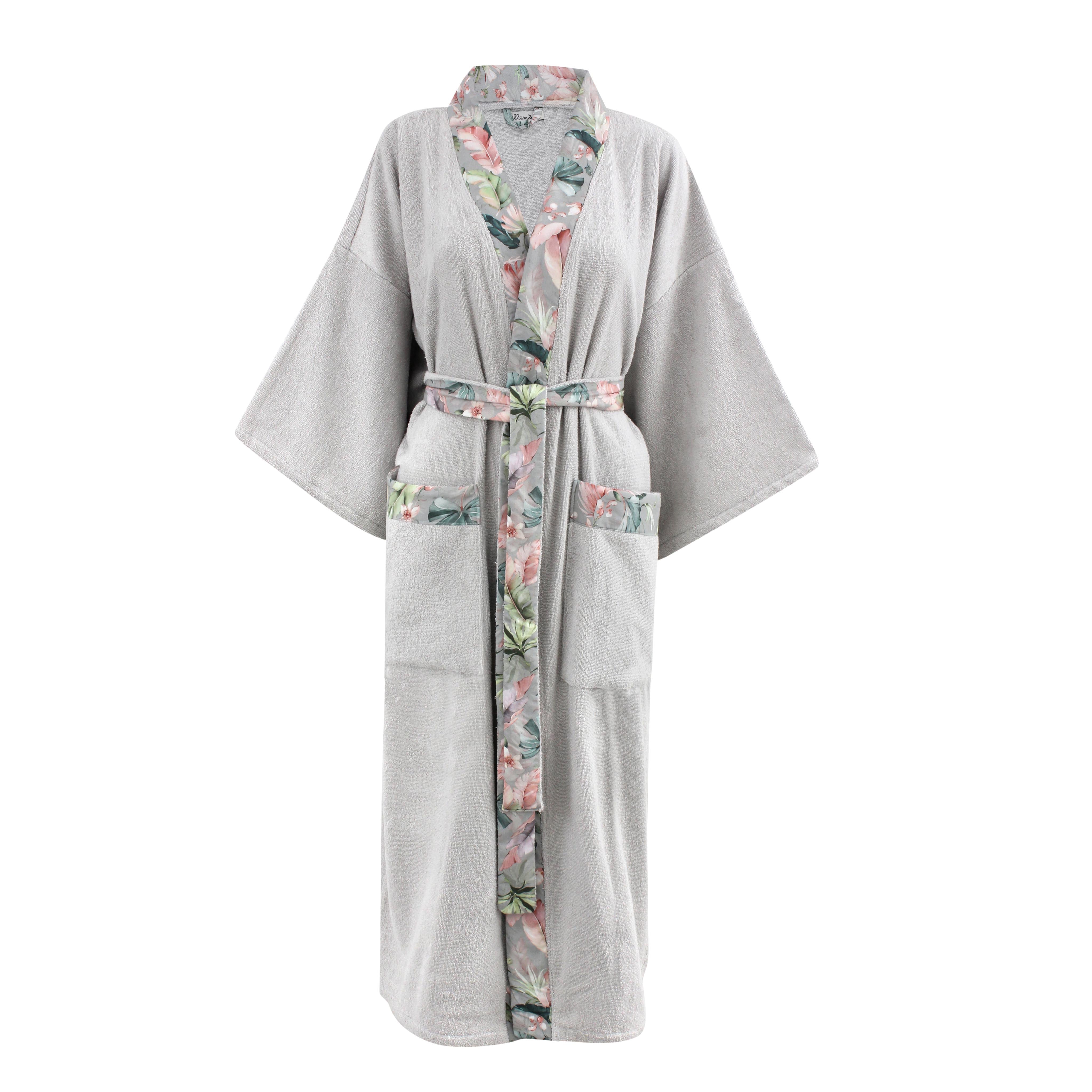 Pink Leaves Bathrobe