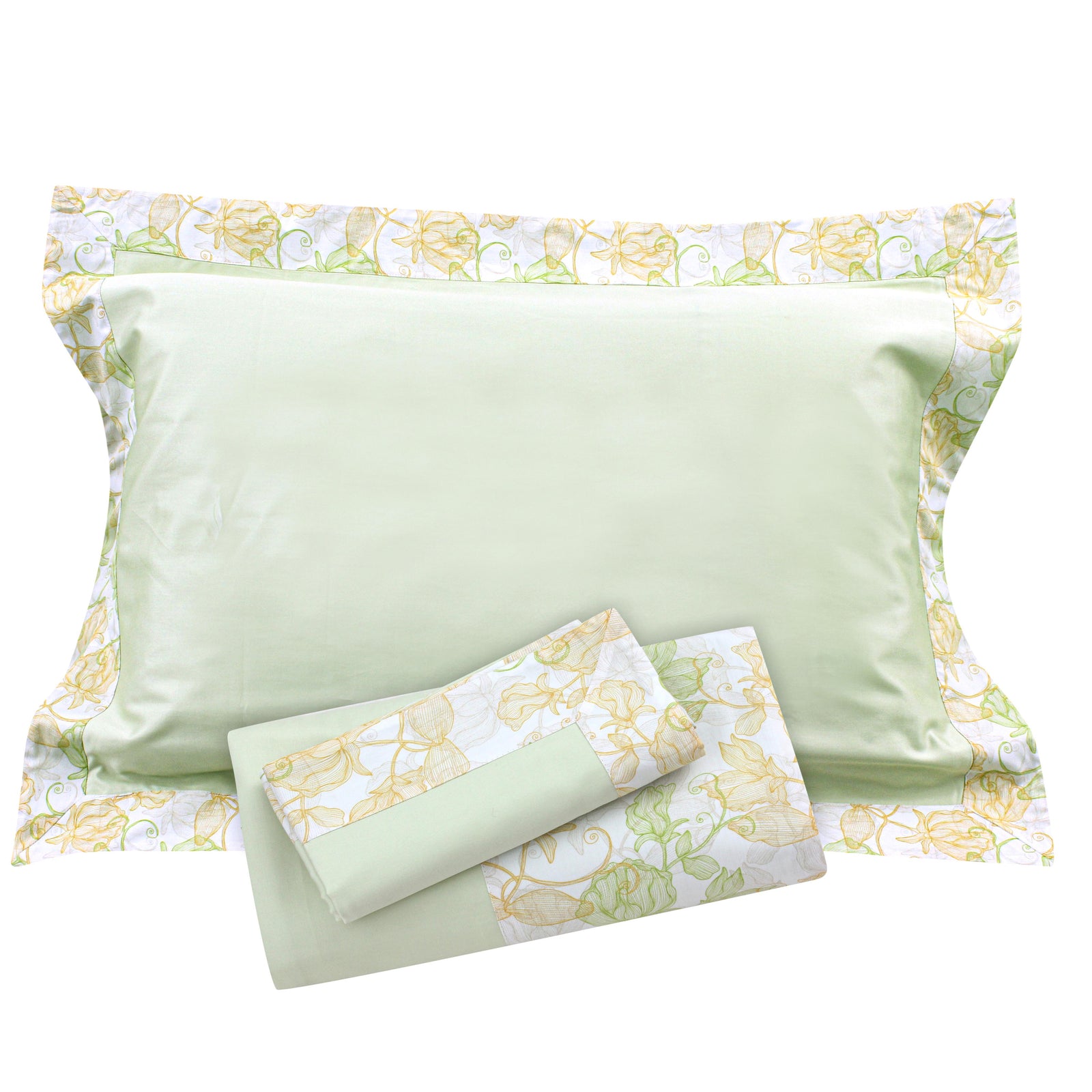 Garden Glow Border Sheet + Pillowcases (600 TC)
