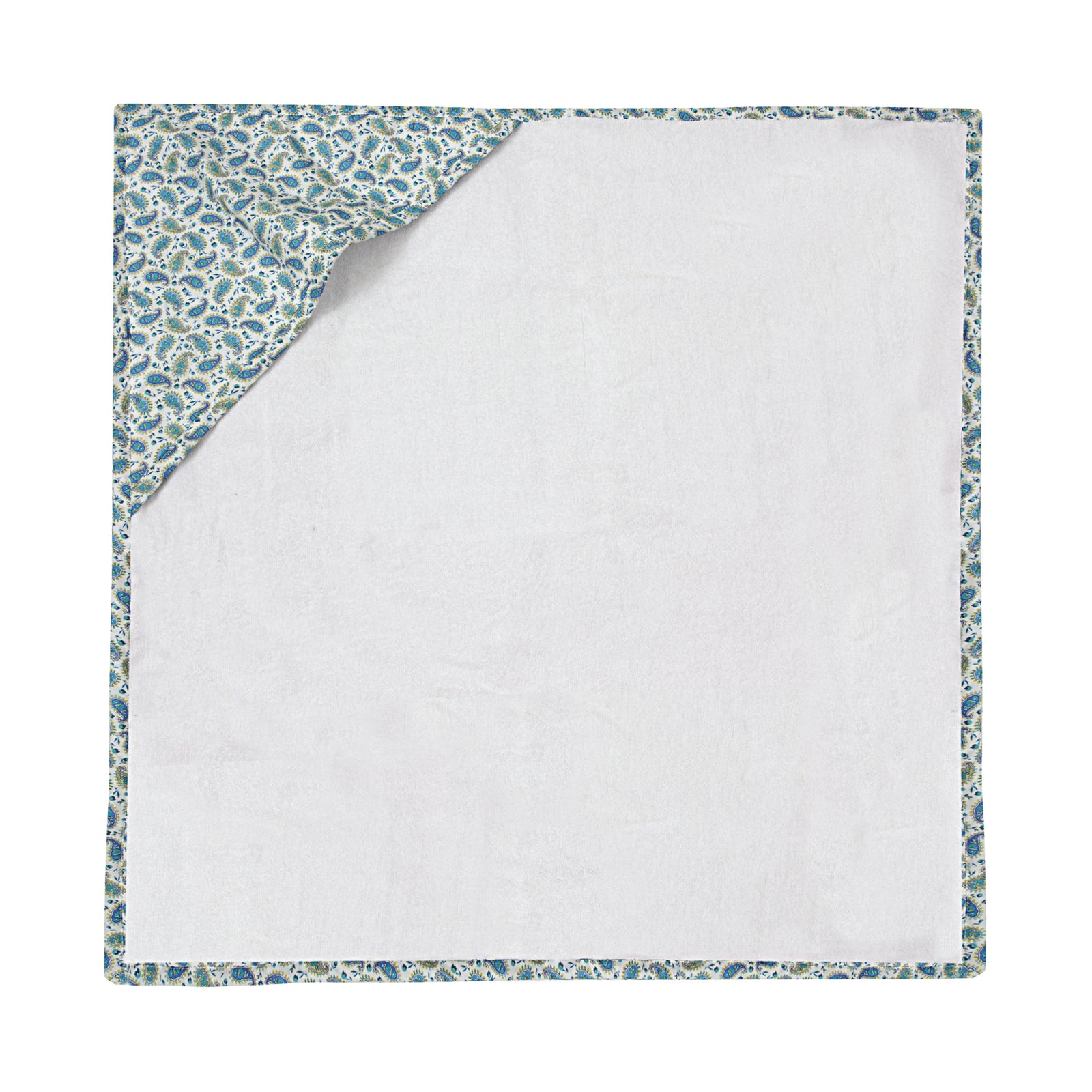Blue Mini Paisley Hooded Baby Towel (0-2Y)