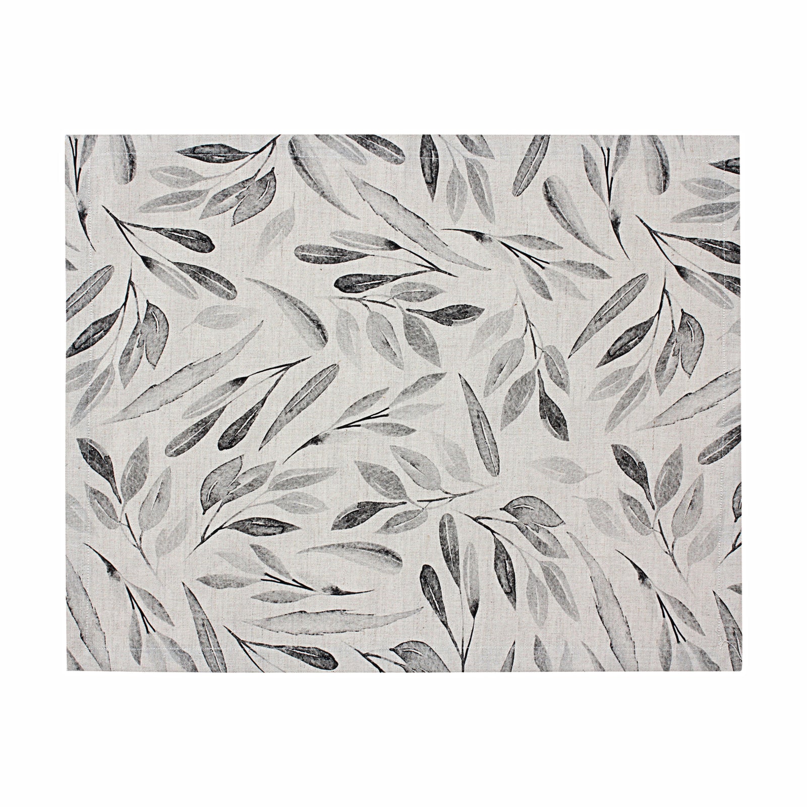 Grey Leaves Linen Placemats (Set of 2)