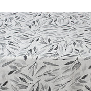 Grey Leaves Linen Tablecloth