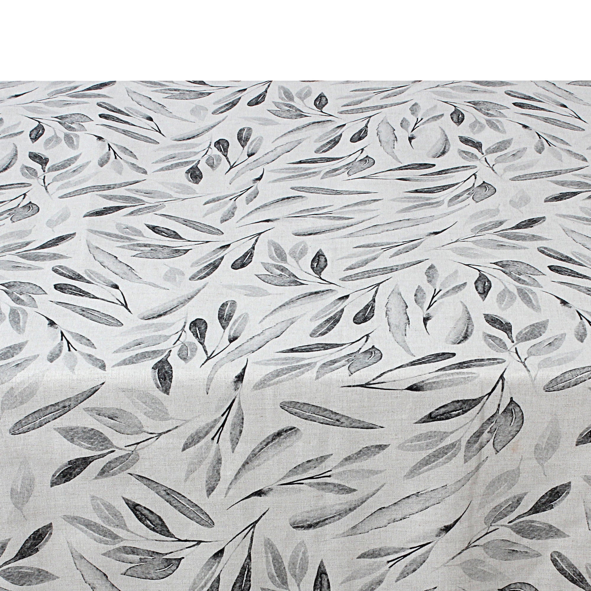 Grey Leaves Linen Tablecloth