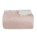 Dusty Pink Cotton Muslin Throw Blanket
