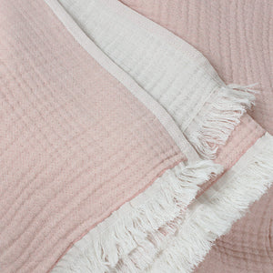 Dusty Pink Cotton Muslin Bedspread
