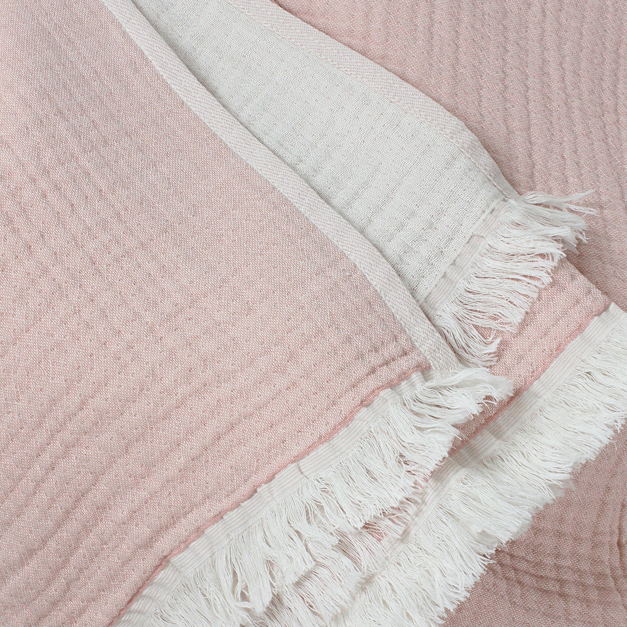 Dusty Pink Cotton Muslin Throw Blanket