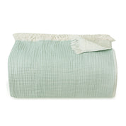 Jade Green Cotton Muslin Throw Blanket