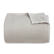 Light Beige Geometric Jacquard Bedspread