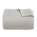 Light Beige Geometric Jacquard Bedspread