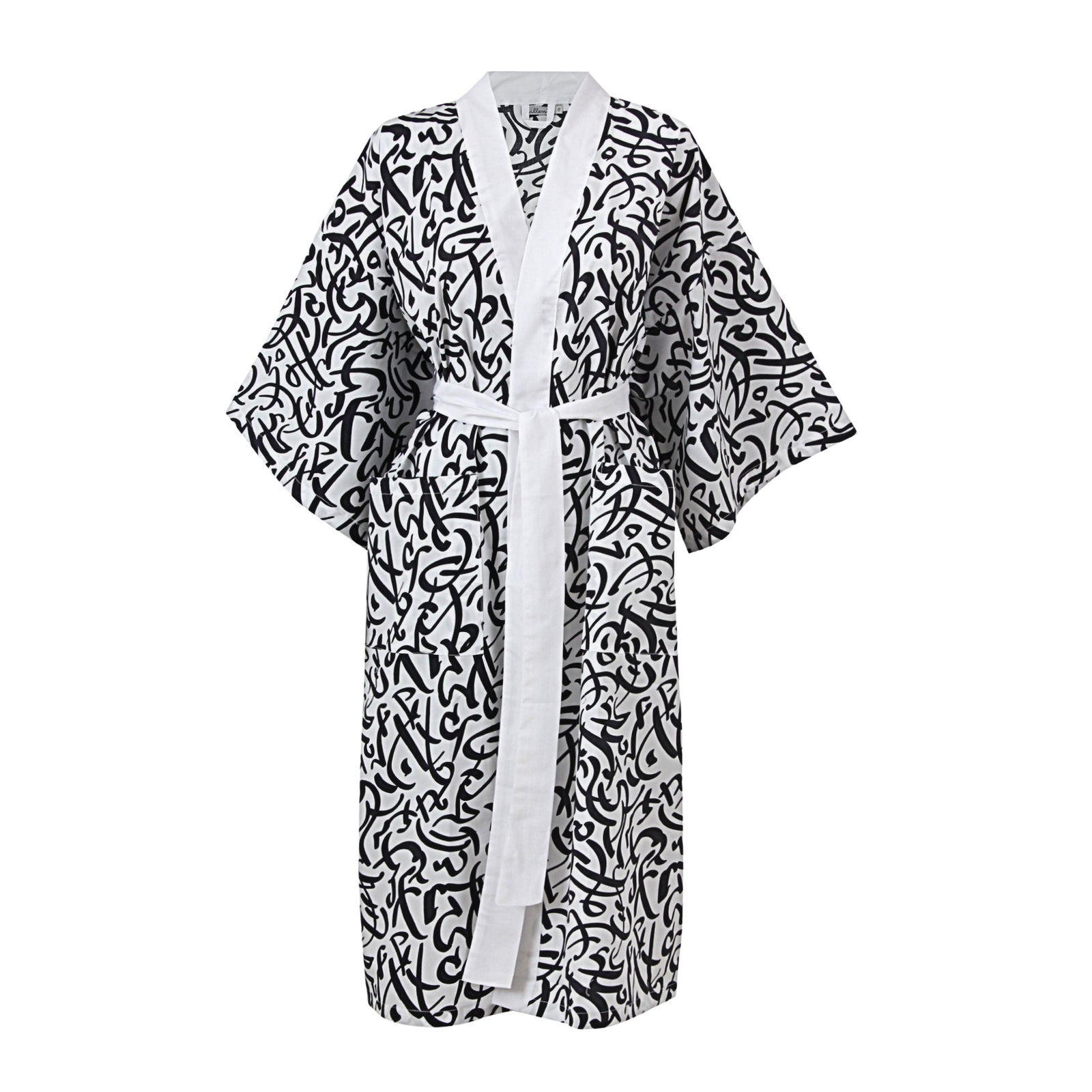 White Calligraphy Classic Cotton Kimono